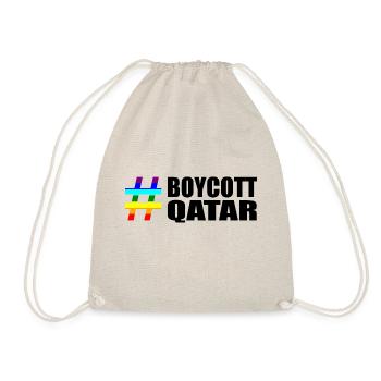 Boycott Qatar Sayings Rainbow - Drawstring Bag - nature - Front