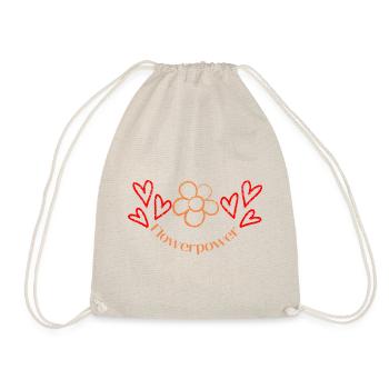 Personalisierbares Blume und Herz Motive, - Turnbeutel - Natur - Vorne