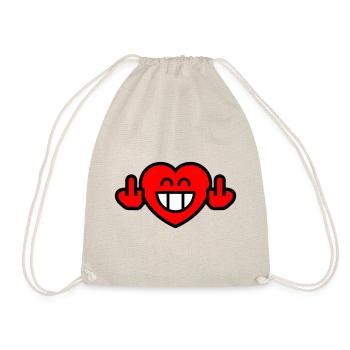 Émoticône Sourire Cœur avec Stinkfingers (3c) - Sac de sport léger - nature - Devant