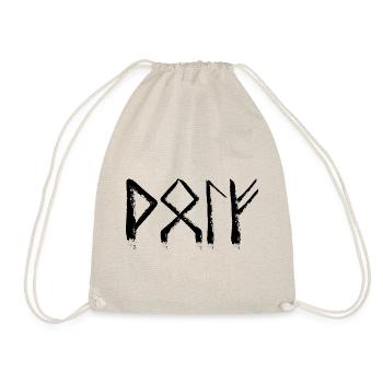 Wolf Runic Language - Drawstring Bag - nature - Front