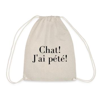 tshirt amoureux des chats, chat j'ai pété - Sac de sport léger - nature - Devant