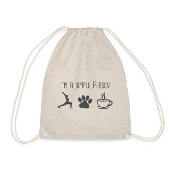 Je suis simple personne (yoga, dog, café) - Sac de sport léger - nature - Devant