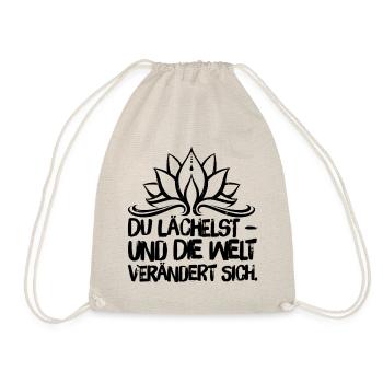 Yoga Meditation Spiritualität Lächeln Schwarz - Turnbeutel - Natur - Vorne