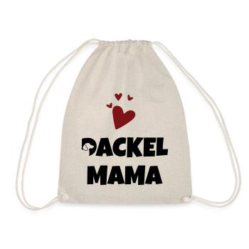 Dackel Mama Herz - Turnbeutel - Natur - Vorne