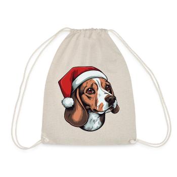 Beagle chien portrait Noël - Sac de sport léger - nature - Devant