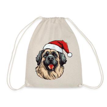 Leonberger Dog Christmas Portrait Xmas - Drawstring Bag - nature - Front