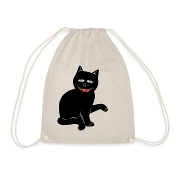 Halloween Cat Black Cat Creepy Horror - Drawstring Bag - nature - Front