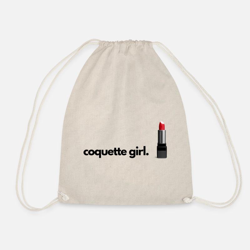 Coquette girl student kit kit - Drawstring Bag - nature