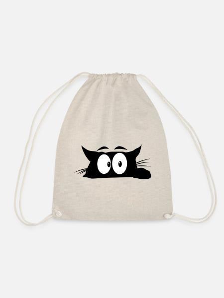 Black Cat 1 Katze - Turnbeutel - Natur
