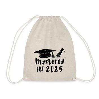 Gemeistert 2025 Master Abschluss Graduiert 2025 - Turnbeutel - Natur - Vorne
