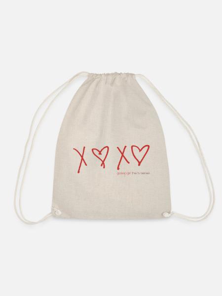 Gossip Girl XOXO Mit Herzen Handschrift - Turnbeutel - Natur