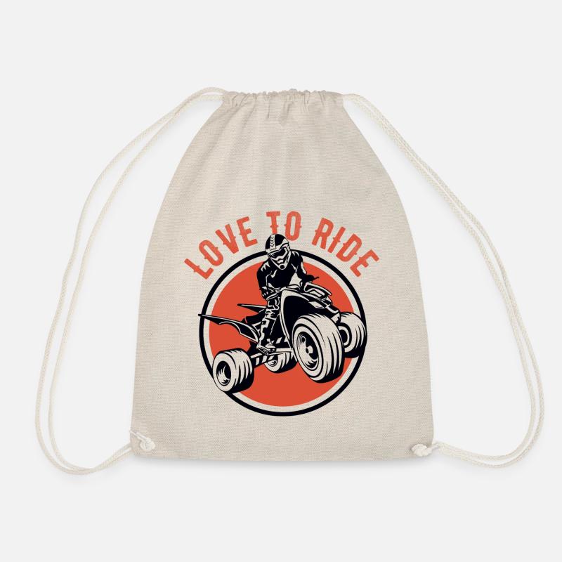 love to drive quad - Drawstring Bag - nature