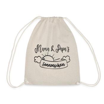 Mama und Papas Sonnenschein, Eltern Kind Liebe - Turnbeutel - Natur - Vorne