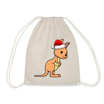 Kangaroo Comic Weihnachten - Turnbeutel - Natur - Vorne