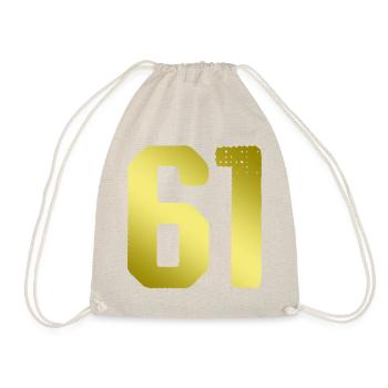 61 Zahl Trikot - Turnbeutel - Natur - Vorne