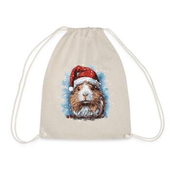 Cochon d’Inde avec chapeau de Père Noël - Sac de sport léger - nature - Devant