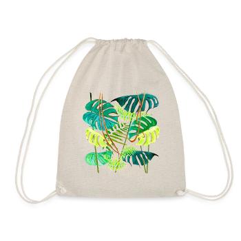 Monstera Rainforest - Drawstring Bag - nature - Front