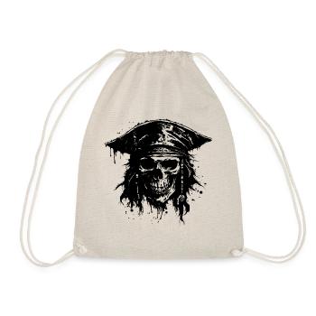 Piratenschädel - Turnbeutel - Natur - Vorne
