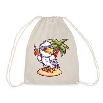 Eagle Summer Beach Vacation - Drawstring Bag - nature - Front