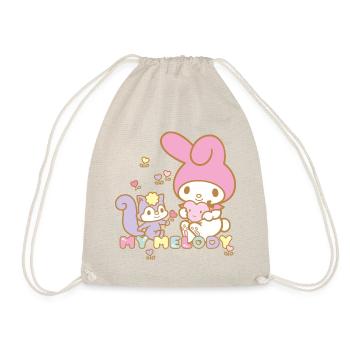My Melody Pflückt Mit Risu Herzblümchen - Turnbeutel - Natur - Vorne
