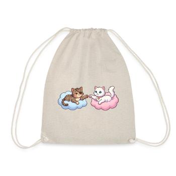 Katzen auf Wolken – Cute Illustration - Turnbeutel - Natur - Vorne