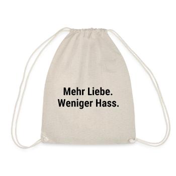 Liebe statt Hass für Menschenrechts Fans Frieden - Turnbeutel - Natur - Vorne