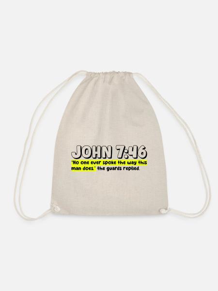 John 7:46 | Bible Quote - Drawstring Bag - nature