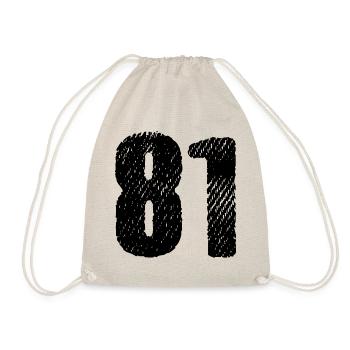 81 Zahl Trikot - Turnbeutel - Natur - Vorne