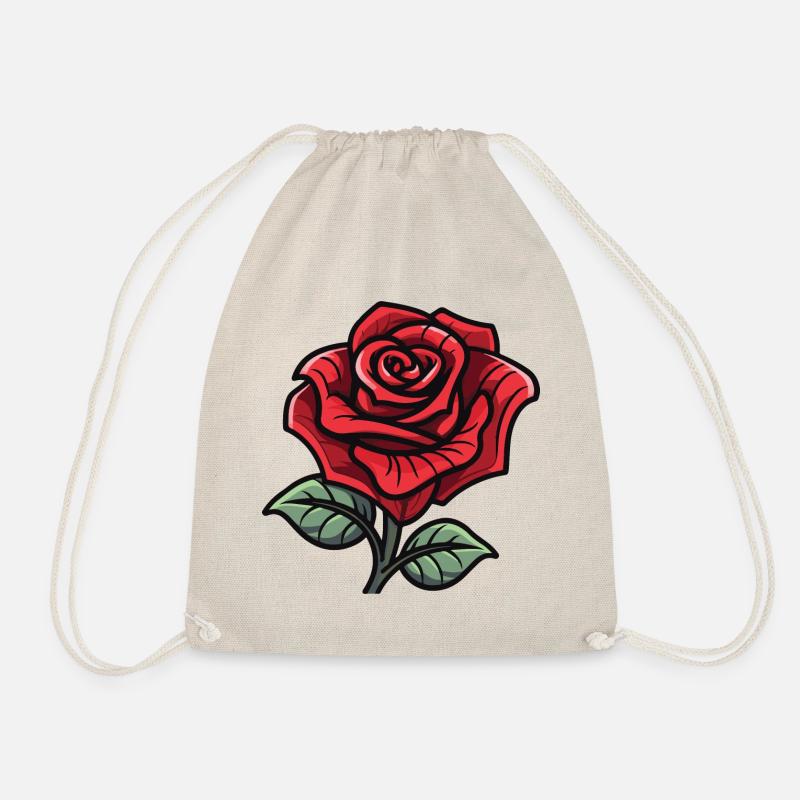 Rose Symbol Liebe - Turnbeutel - Natur