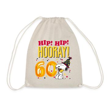 Peanuts 60 Years Birthday Design With Quote - Drawstring Bag - nature - Front