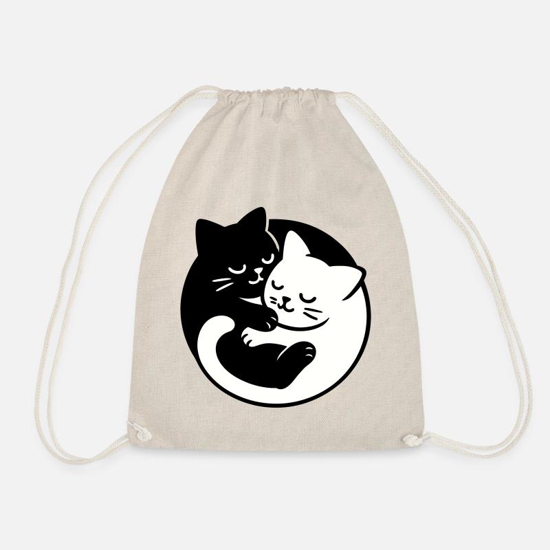 Yin-Yang Katzen - Turnbeutel - Natur