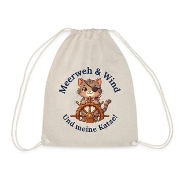 Meerweh, Wind und meine Katze - Turnbeutel - Natur - Vorne