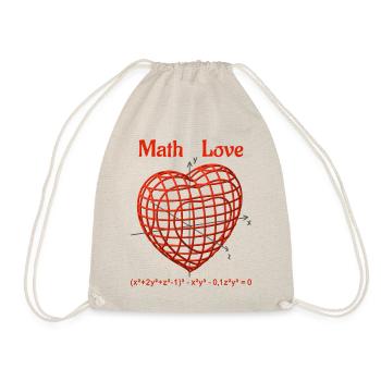 Herzfunktion 3D - Math Love - Turnbeutel - Natur - Vorne