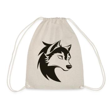 Stilisiertes cooles Wolfskopf-Symbol - Turnbeutel - Natur - Vorne