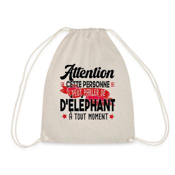 Éléphant Animal Dumbo Cadeau Humour Safari Trompe - Sac de sport léger - nature - Devant