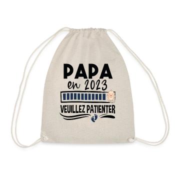 Papa 2023 Bébé Naissance Père Cadeau Humour - Sac de sport léger - nature - Devant
