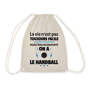 La vie n'est pas toujours facile handball - Sac de sport léger - nature - Devant