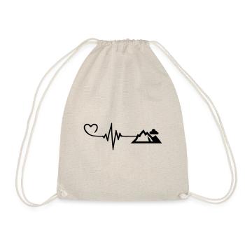 Mountains Pulse Heart - Drawstring Bag - nature - Front