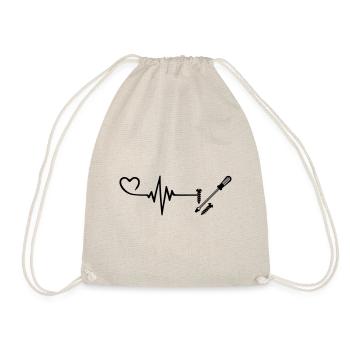 Screwdriver Heart Pulse Heartbeat - Drawstring Bag - nature - Front