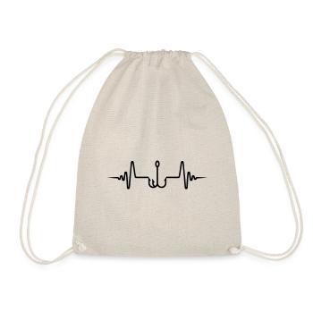 Fishing hook angler pulse - Drawstring Bag - nature - Front