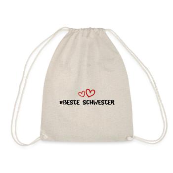 Beste Schwester Herz Liebe - Turnbeutel - Natur - Vorne