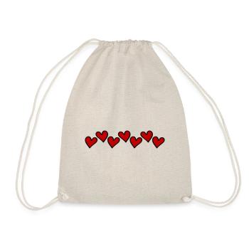 Herzen Love Symbol - Turnbeutel - Natur - Vorne