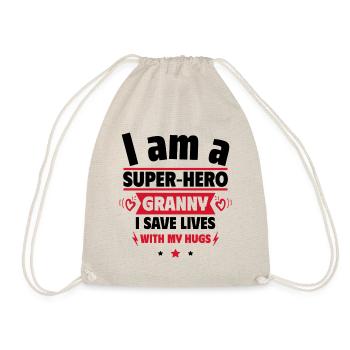 Cadeau pour mamie : Je suis une mamie super-héroïne - Sac de sport léger - nature - Devant