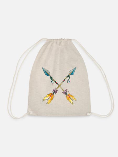 Aquarell Pfeile gekreuzt Boho Symbol Freundschaft - Turnbeutel - Natur
