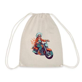 Cool vieille motard grand-mère - moto mamie - Sac de sport léger - nature - Devant