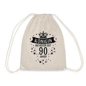 Königin der Herzen seit 90 Jahren Geburtstag - Turnbeutel - Natur - Vorne