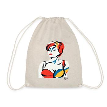 Abstract Art Portrait of a Woman - Drawstring Bag - nature - Front