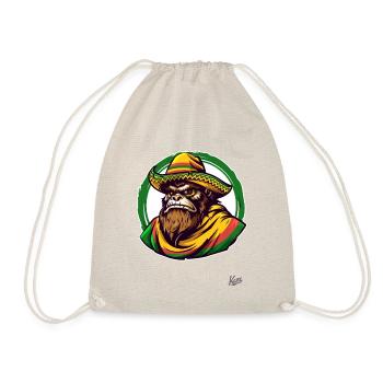 Mexican Sasquatch Bigfoot with Sombrero - Drawstring Bag - nature - Front