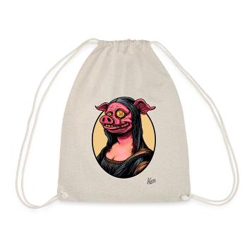 Le portrait de Mona, le cochon zombie Lisa - Sac de sport léger - nature - Devant
