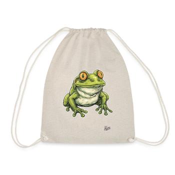 Niedlicher dicker pummeliger Frosch - Turnbeutel - Natur - Vorne